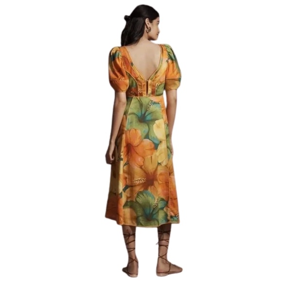 NWT Farm Rio Anthropologie Midi Dress (S) - Picture 4 of 9